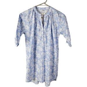 NWT UNIQLO Joy of Print 3/4 Sleeved Dress Blue Floral Girls Children Size 7-8